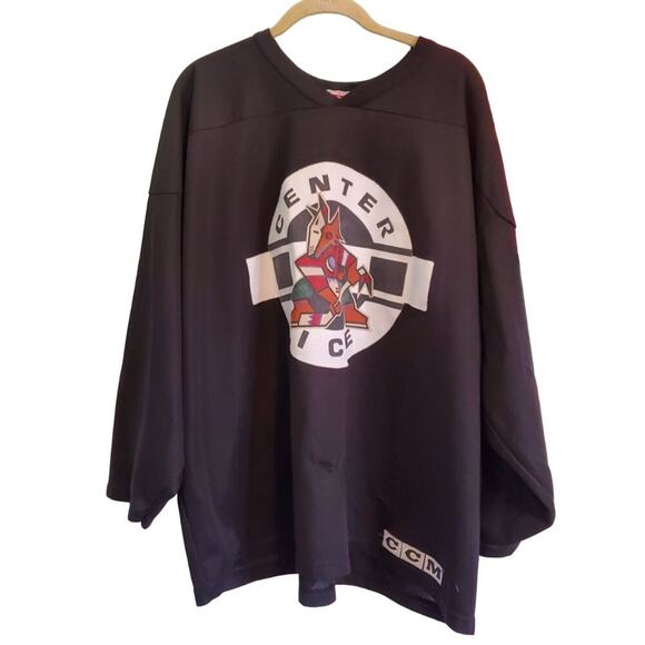 MEN'S VINTAGE BLACK NHL PHOENIX COYOTES CENTER ICE CCM AIR-KNIT